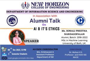 Alumni Talk on “AI & It’s ETHICS”
