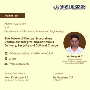 Alumni Talk- The Future of Devops :Integrating Continuous Integration/Continuous Delivery, Security and Cultural Change